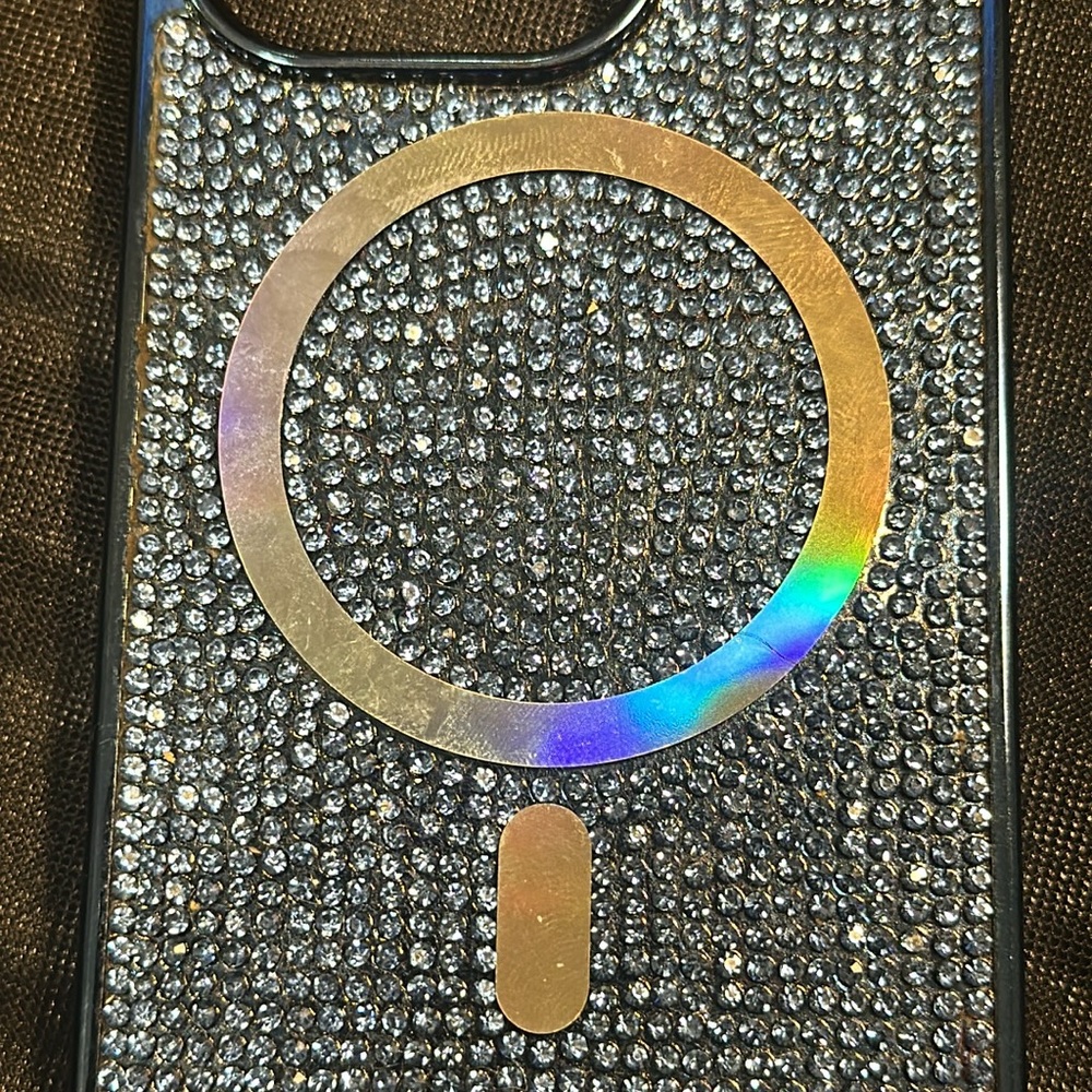 LuxyLemon Blue Crystal Glam MagSafe Phone Case, iPhone 14 Pro - Picture 7 of 12